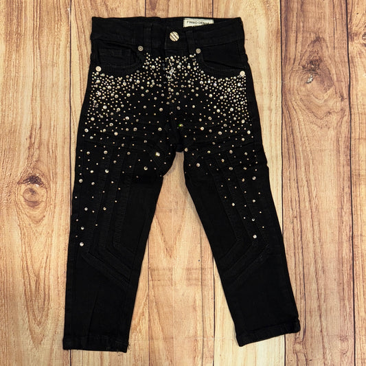 Black Blinged Out Rhinestone Jeans